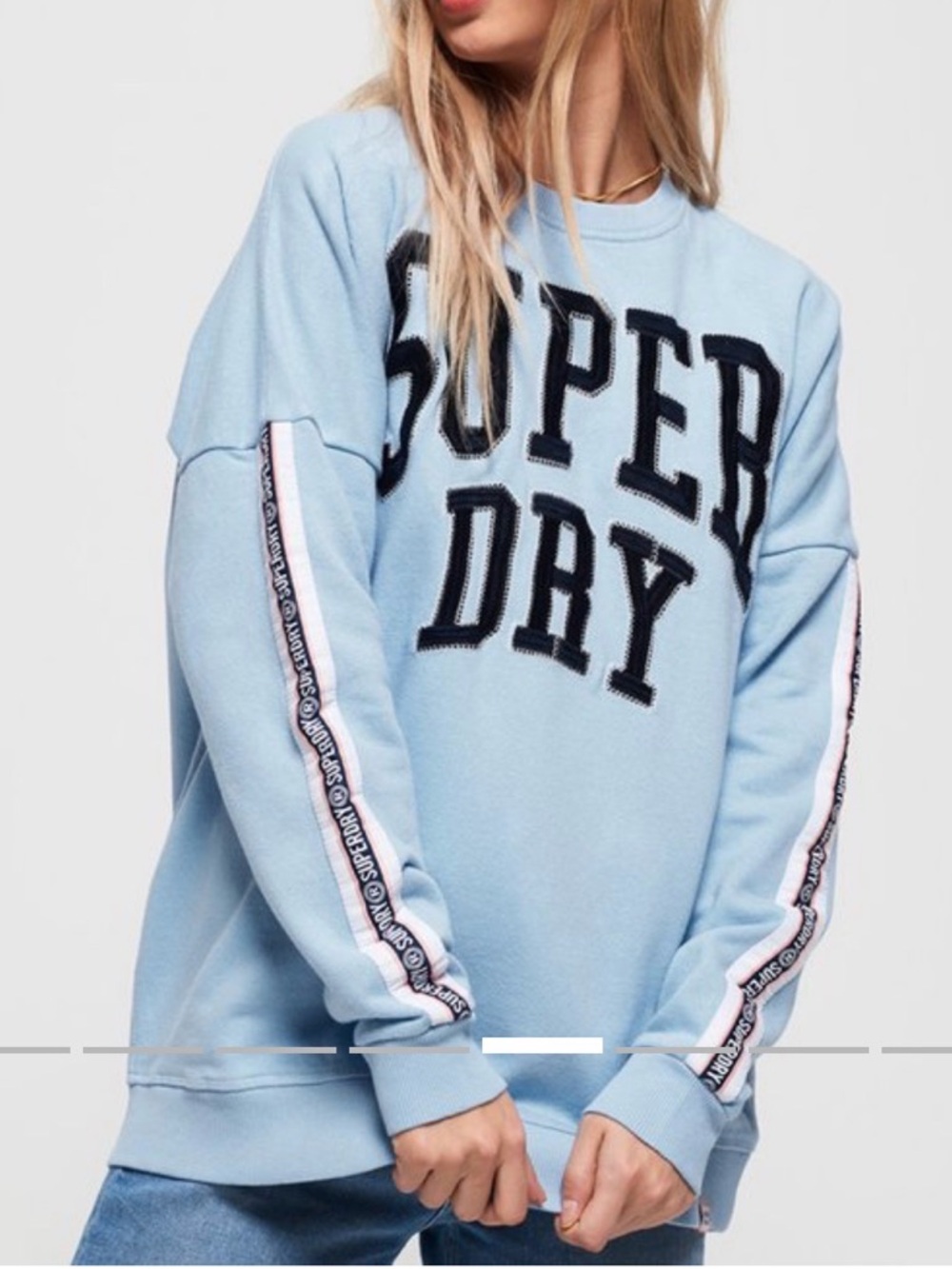 Superdry Blue Alicia Crew Sweatshirt Women’s Size 8 Long Sleeve